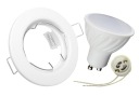 SET PEVNÝCH BIELÝCH HALOGÉNOVÝCH SVIETIDIEL + LED GU10 4W