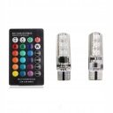 2 W5W LED T10 RGB ŽIAROVKY 16 FAREBNÉ PARKOVACIE DIAĽKOVÉ OVLÁDANIE