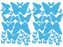 Nálepky na stenu BUTTERFLY - 56 ks - svetlomodré