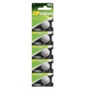5x 3V lítiová gombíková batéria GP CR2032