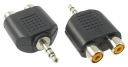 Rozbočovač 3,5 mm jack konektor do 2x RCA zásuviek 3419