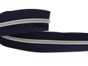 PÁSKA NA Zips Zips 5mm 1m NÁMORNÍCKA MODRÁ/STRIEBORNÁ