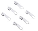 Kovový jazdec na zips 3mm biely 100