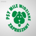 Dogs Welcome - nálepka 15x15 - obchod