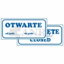 Obojstranná tabuľa OTVORENÉ-ZATVORENÉ 9X24 CM