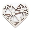 Geometrické srdce Valentínska svadba 3,5x4cm 10 ks