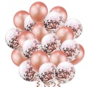 20ks balónov BALOONS ROSE GOLD, so sadou konfet