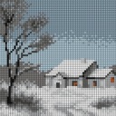 Plátno s tlačeným vzorom pre krížikový steh 11ct 15x15cm zimné (5779)