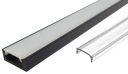 ČIERNY POVRCHOVÝ PVC PROFIL pre LED 1m + LAMPA