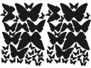 Nálepky na stenu BUTTERFLY - 56 ks - čierne