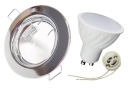 SET PEVNÉHO HALOGENOVÉHO SVETLA CHROM + LED GU10 4W