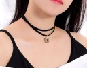 Čierny náhrdelník chocker chocker zlatý remienok HIT