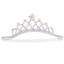 CROWN Čelenka do vlasov s gumičkou, STRIEBORNÁ farba