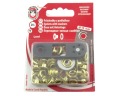 Nerezové očká 5,5 mm s mini lisom, 20 kusov, zlaté
