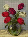 Plátno s potlačou 11ct na krížikové tulipány 5435, 18x24 gobelín