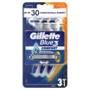 Jednorazový holiaci strojček Gillette Blue 3 Comfort, sada 3 ks.