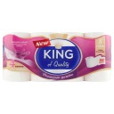 Neparfumovaný toaletný papier King 8, štvorvrstvový, jemný a pevný