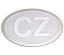 HLINÍKOVÝ ZNAK ČESKÁ REPUBLIKA CZ CHROME 3D NÁLEPKA