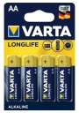 BATÉRIE VARTA LONGLIFE AA LR6 4ks ALKAL
