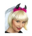 Slepačí párty závoj modely Devil's Horns
