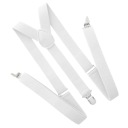 Pánske traky k EMO dámskym nohaviciam, UNISEX, šírka 2,5 cm, nastaviteľné, BIELE