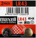 BATÉRIE BATÉRIE Maxell LR43 L1142 RW84 AG12 2ks