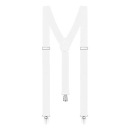 Pánske traky k EMO dámskym nohaviciam, UNISEX slim, 1,5 cm, nastaviteľné, BIELE