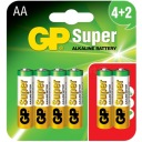 Batérie GP SUPER ALKALINE LR06 AA 1,5V - 6 ks