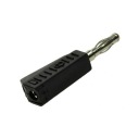 Banánová zátka 4mm spájkovaná 19A 60V čierna 1.107.BK - 11374