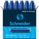 Modré náplne do pera SCHNEIDER Balenie po 6 ks