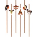 INDICKÉ remeselné slamky, indický totem WIGWAM x6