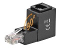 RJ45 adaptér uhlový 90 stupňov zástrčka-zásuvka cat.6 UTP DELOCK