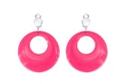 Náušnice CLIPS neónové RINGS ružové 4,5 cm 80. roky 70. roky ŠATY ŠATY karneval