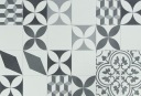 šírka 2 m ŠEDÝ PVC KOBEREC BINGO KOCKY PATCHWORK MOZAIKA BOHO ŠTÝLU