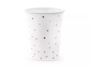 Poháre, bodky, biele, 260 ml, 6 ks [papier, narodeniny, párty].