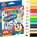 Bambino pastelky, 12 farieb, drevený rám, hrubé, jadro KAOLIN CLAY