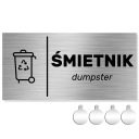 NEREZ NEREZ Plaketka na dvere/stenu TRASH 10x20 Hliník + ANGL.