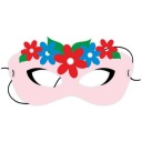 Papierová MASK FLOWERS lady SPRING PINK guma