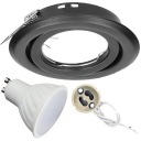 POHYBLIVÁ HALOGÉNOVÁ LAMPA + GU10 5W NEUTRÁLNA LED ŽIAROVKA 4000K + ZÁSUVKA