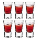 POHÁRE NA VODKU 6 ks X 25ml Špirála čierna SET