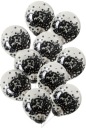 10 balónov s čiernymi konfetami Deep black CLEAR