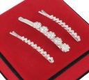 STRIEBORNÉ VLASOVÉ BRINKY, SKLENÉ ZIRKÓNY, 3 KUSOVÁ SADA - 3