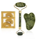 GUA SHA STONE JADEIT ROLLER SET ZLATÉ VLOČKY