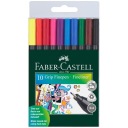 Sada jemných linerov Grip 2010 Faber-Castell v kartónovej krabici, 10 ks.
