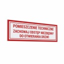 Nálepka - Technická miestnosť, rozteč 10x30