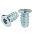 10x nástrčná skrutka M6 x 16 mm s nákružkom na drevo, ľavý závit