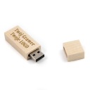Drevený prívesok Svetlé drevo - javor 1 GB USB 2.0 + DARČEK GRAVÍRA LOGA