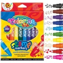 Colorino Markers, obojstranné fixky s pečiatkami, 10 farieb