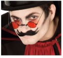UPÍRSKE OKULIARE, ČERVENÉ, okrúhle, HALLOWEENSKÉ