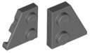 LEGO Plate 2x2 páry 24299 24307 tmavosivá (2g)